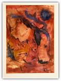 (ohne Titel) | Nr. 710 | Datiert auf 1999 | Aquarell | 72,5 x 51 (Rahmen: 80 x 65)