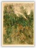 "51/94/2" | Nr. 1085 | Datiert auf 1994 | Zyklus: Werden & Vergehen | Aquarell | 75 x 55 (Rahmen: 80 x 65)