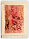 (ohne Titel) | Nr. 1395 | Datiert auf 1995 | Zyklus: Bilder 95 | Aquarell | 72,5 x 50,5 (Rahmen: 80 x 65)