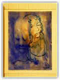 (ohne Titel) | Nr. 1406 | Datiert auf 1996 | Zyklus: Gesichter 96 | Aquarell | 74 x 55,5 (Rahmen: 80 x 65)