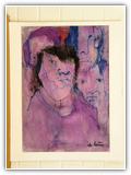 (ohne Titel) | Nr. 1407 | Datiert auf 1996 | Zyklus: Gesichter 96 | Aquarell | 73 x 51 (Rahmen: 80 x 65)