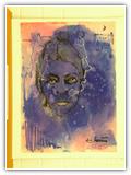 (ohne Titel) | Nr. 1774 | Datiert auf 1996 | Zyklus: Gesichter 96 | Aquarell | 75 x 55 (Rahmen: 80 x 65)