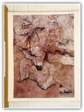 (ohne Titel) | Nr. 1775 | Datiert auf 1996 | Zyklus: Gesichter 96 | Aquarell | 74,5 x 55 (Rahmen: 80 x 65)