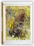 (ohne Titel) | Nr. 1776 | Datiert auf 1996 | Zyklus: Gesichter 96 | Aquarell | 74,5 x 55 (Rahmen: 80 x 65)