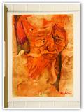 (ohne Titel) | Nr. 1777 | Datiert auf 1996 | Zyklus: Gesichter 96 | Aquarell | 74 x 55,5 (Rahmen: 80 x 65)