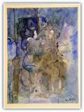 (ohne Titel) | Nr. 1779 | Datiert auf 1996 | Zyklus: Gesichter 96 | Aquarell | 74 x 55 (Rahmen: 80 x 65)