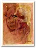 (ohne Titel) | Nr. 1782 | Datiert auf 1996 | Zyklus: Gesichter 96 | Aquarell | 75 x 55 (Rahmen: 80 x 65)