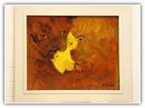 (ohne Titel) | Nr. 2117 | Datiert auf 2000 | �l auf Hartfpl | 64 x 78 (Rahmen: 85 x 99,5, Rahmen nicht passend)