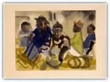 (ohne Titel) | Nr. 2533 | Datiert auf 1966 | Zyklus: SW/Namibia | Aquarell | 29,5 x 39,5 (Rahmen: 40 x 50)