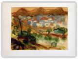 (ohne Titel) | Nr. 2534 | Datiert auf 1966 | Zyklus: SW/Namibia | Aquarell | 29,5 x 39,5 (Rahmen: 40 x 50)