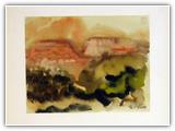 (ohne Titel) | Nr. 2535 | Datiert auf 1966 | Zyklus: SW/Namibia | Aquarell | 29,5 x 38,5 (Rahmen: 40 x 50)