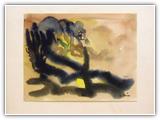 (ohne Titel) | Nr. 2547 | Datiert auf 1966 | Zyklus: SW/Namibia | Aquarell | 30 x 38 (Rahmen: 40 x 50)