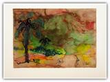 (ohne Titel) | Nr. 2568 | Datiert auf 1989 | Zyklus: Teneriffa | Aquarell | 47 x 65,5 (Rahmen: 65 x 80)